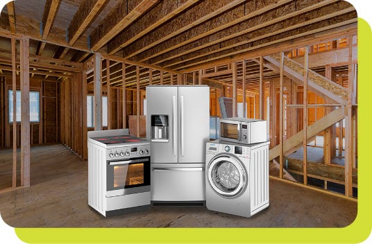 Attic with appliances inside of it