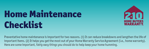 Home Maintenance Checklist