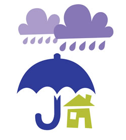 Umbrella house rain