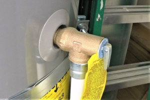 A T&P valve on a water heater
