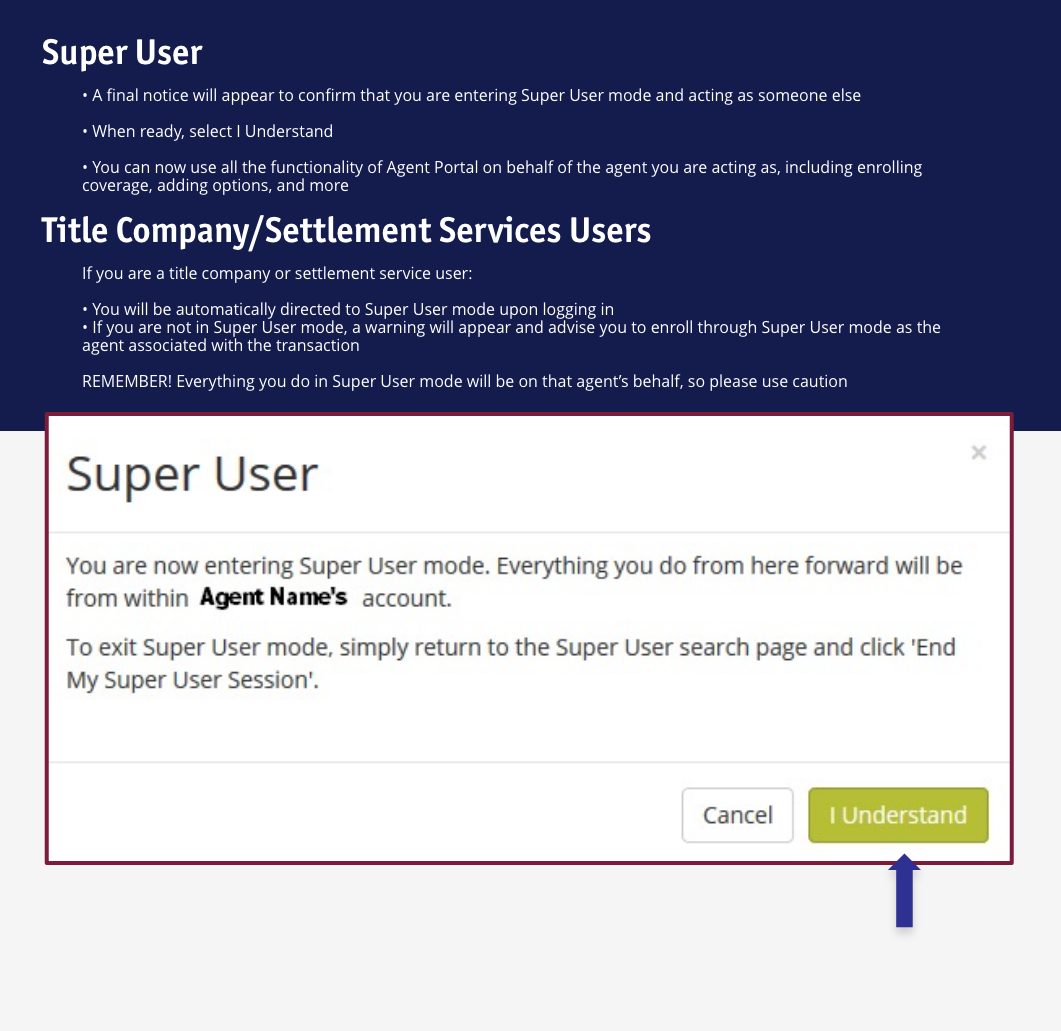 – Group 1050 – agent portal how to - user