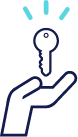 Hand with key icon