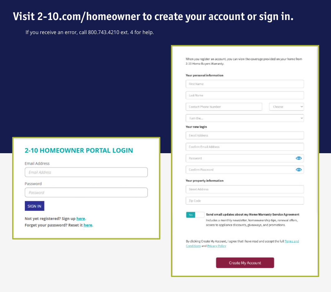 – Create Account 1 1 – Homeowner Portal Create Account