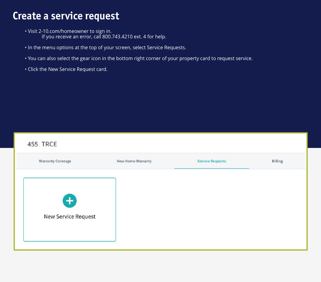 – Request Service 1 1 – Homeowner Portal Request Service