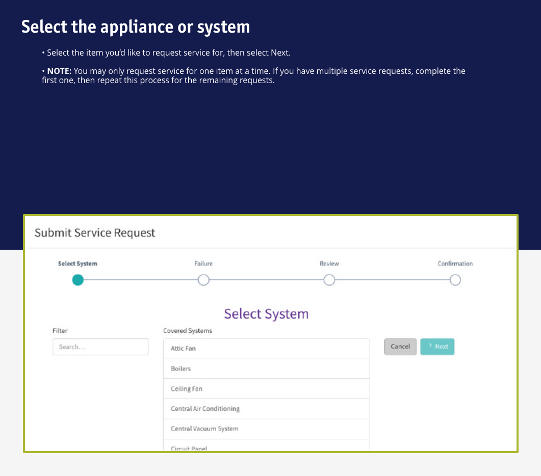 – Request Service 2 1 – Homeowner Portal Request Service