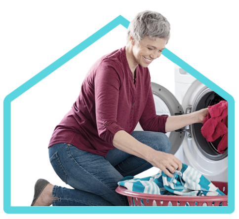 Woman doing laundry