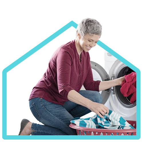 Woman doing laundry