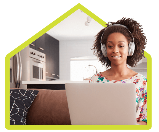 Woman working on laptop