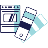 Pricing And Plans &Ndash; App Color Match &Ndash; 2-10 Home Buyers Warranty Oven with color swatches icon