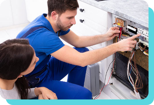 Systems And Appliances Warranties &Ndash; How It Works &Ndash; 2-10 Home Buyers Warranty Repairman fixing dishwasher