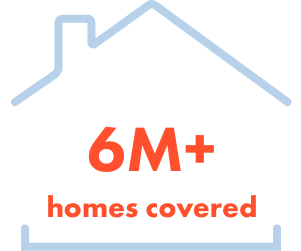 6+ million homes covered icon