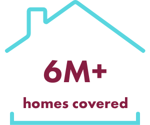 6+ million homes covered icon