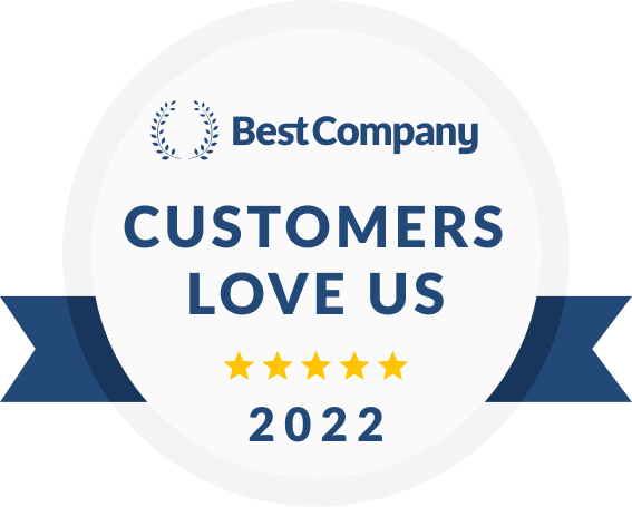Best Company 2022 customers love us badge