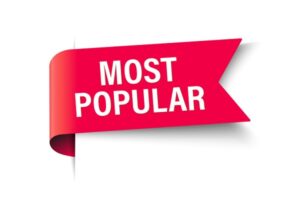 A red banner ribbon with the words "Most Popular" on it