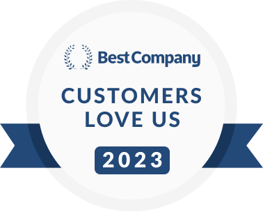 Best Company 2023 customers love us badge