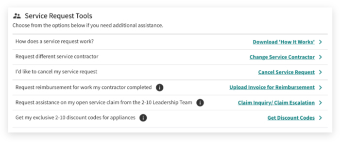 – service request tools1 – Status of a Claim