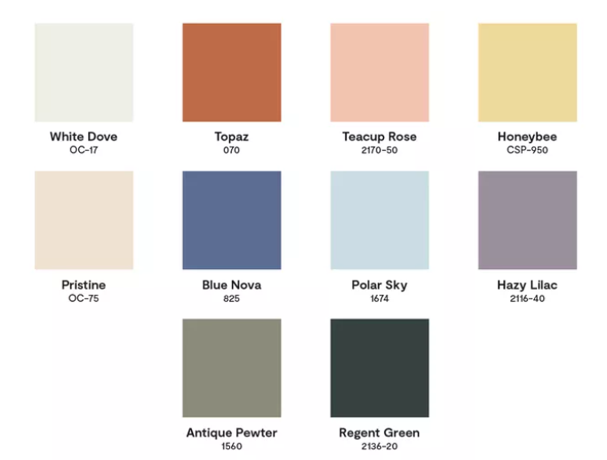 benjamin moore color palette 2024