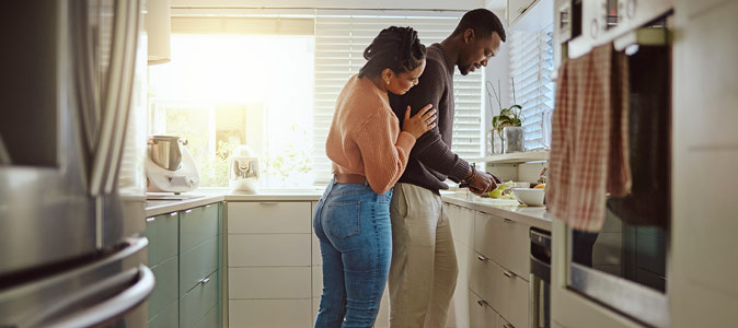 Happy Couple in Kitchen